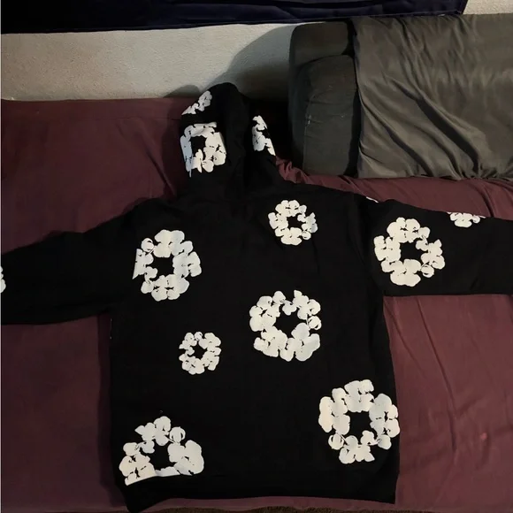 Denim Tears Black and White Floral Sweatshirt Sweaters